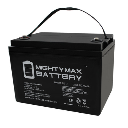 MIGHTY MAX BATTERY 12V 110AH Battery Replacement for AGM-type, 110 Amp, Model# UB 121100 ML110-1243